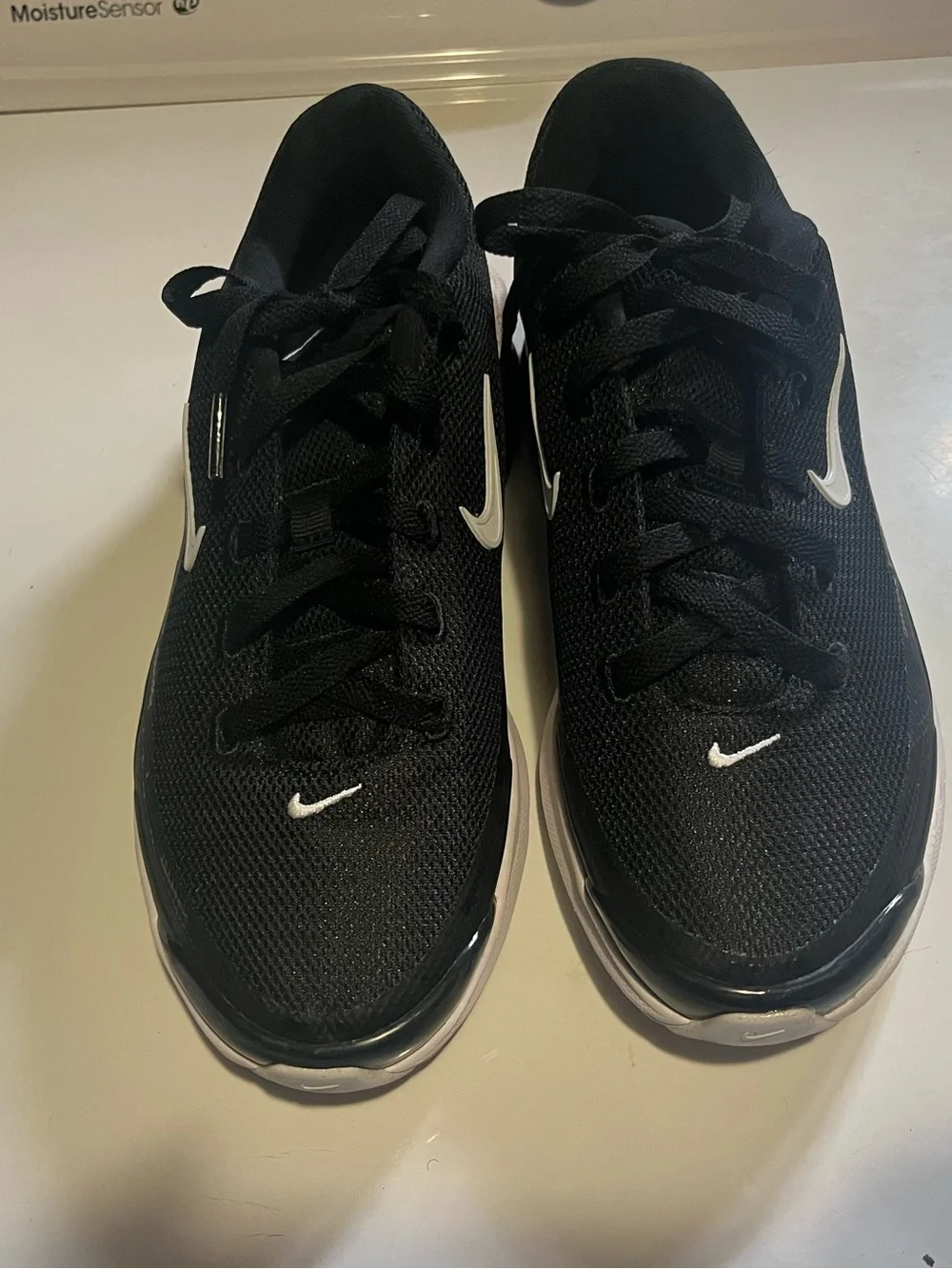 Nike Black and White Running Sneakers with Swoosh